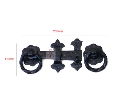 Cast Iron Twist Ring Gate Latch Set 200mm #1010 - Image 2