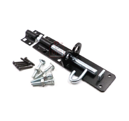 Ironmongery Brenton Bolt Door Lock - 225mm Sliding Padbolt with Japanned Black Finish - Gate Bolts for Wooden Gates, Garden Shed, Wooden Shed, Garage Door Lock Strong Anti Rust Garden Gate Lock  225mm #550 - Image 5