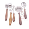 Stainless Steel Bar Cutlery Set with Brown Wooden Handles with Leather Pouch Bag - 1 Set of 5 PCS #3832 - Image 2