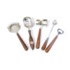 Stainless Steel Bar Cutlery Set with Brown Wooden Handles with Leather Pouch Bag - 1 Set of 5 PCS #3832 - Image 9