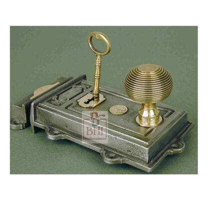 Cast Iron Rim Large Lock With Brass Fitting (Brass / Beehive Knob Optional ) -200mm # 2671