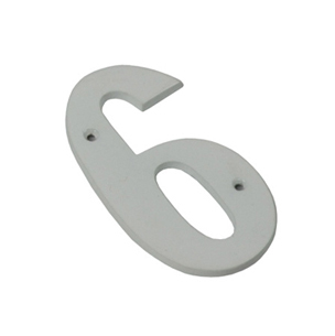 Aluminum House Number Sign "NO.6" 100mm #AD6451 Satin Anodized