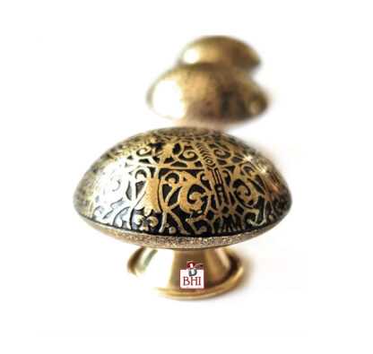 Brass Cabinet Dresser Knob Engraving Nostalgic design Antique Finish 32mm #5036 (Set of 6 Pcs) - Image 2
