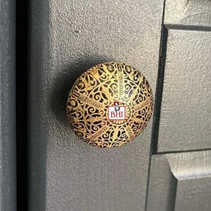 Brass Cabinet Dresser Knob Engraving Nostalgic design Antique Finish 32mm #5036 (Set of 6 Pcs) - Image 4