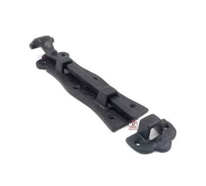 Cast Iron Door Bolt Scroll Style Black powder coated, Surface Mounted Door Bolt, Sliding Door Lock, Lock Bolts for Securing Internal Doors for Bedrooms, Bathrooms, Storage Units and Cupboards 160mm #1203 - Image 3