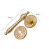Brass Door Handle on Rosette Manivela para puerta Polished Brass Pullido Brillo Satinado 110mm # 5089 - Image 2