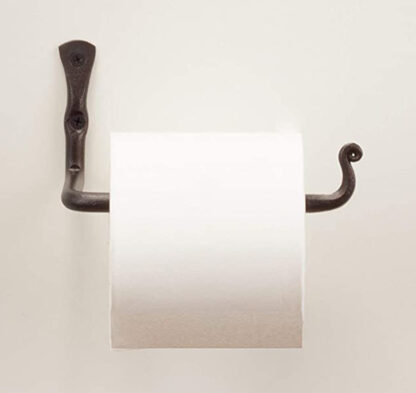 Wrought Iron Handmade Straight Decorative Toilet Paper Holder Decorative Black Toilet Paper Roll Hanger Decor Wall Mount Easy Installation 150mm #5004 - Image 5