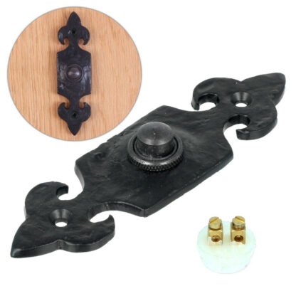 Cast Iron And Brass Door Bell Push Button Fdl Platen 110mm #1037 - Image 4
