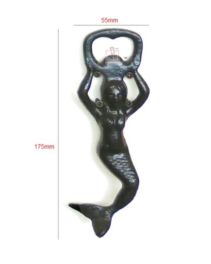 Vintage Mermaid Bottle Opener, Cast Iron Cool Colored Fish Beverage Opener,Coke Cap Opener, Unique Rustic Thanks giving Gift. Wine Gifts for Men ,Dad ,Fans, Bottle Openers for Wine Champagne, Birthday Gifts Christmas Gifts for Men Dad Women etc 175mm #1131 - Image 2