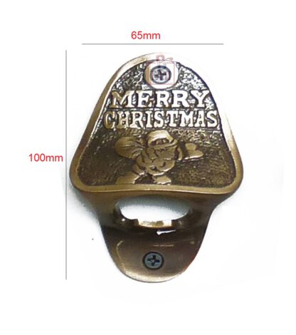 BRASS BOTTLE OPENER WALL MOUNTED “MERRY CHRISTMAS” 100mm # 1137 - Image 2