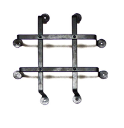 Speak-Easy Decorative Door Forged Iron Grill for Peephole and Door Viewer in Home, Office & Wine Cellar with Penny design Legs  250mm #1327