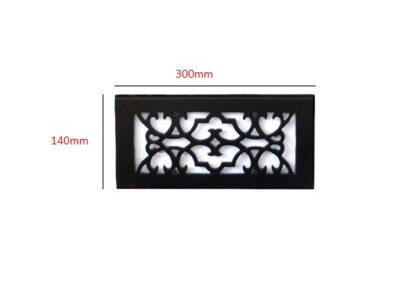 Cast Iron Air Vent Brick Grill Cover Black Powder Coated Finish 300mm #1339 - Image 2