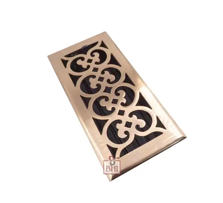 Brass Metal Heavy Duty Walkable Floor Register Easy Adjust Air Supply Lever Floor Vents - Seattle Design - Vent Cover for Home Floor 290mm #1341 - Image 2