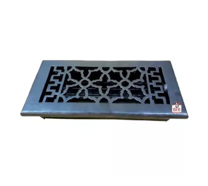 Cast Iron Heavy Duty Walkable Floor Register Easy Adjust Air Supply Lever Floor Vents - Seattle Design - Vent Cover for Home Floor - Black Powder Coated 290mm #1344