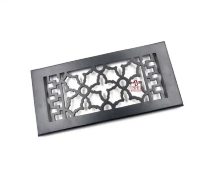 Cast Iron Heavy Duty Walkable Floor Register Easy Adjust Air Supply Lever Floor Vents - Seattle Design - Vent Cover for Home Floor - Black Powder Coated 290mm #1344 - Image 2