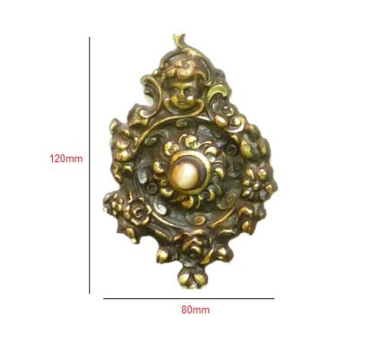 Brass Door Bell Push Button Ornate 120mm #1550 - Image 2