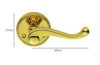 Brass Georgian Lever Door Handle On Rosette 90mm #1559 - Image 2