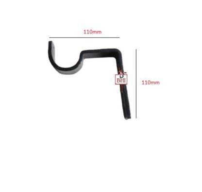 Hand Forged Iron Curtain Pole Bracket 110mm # 1776 - Image 2