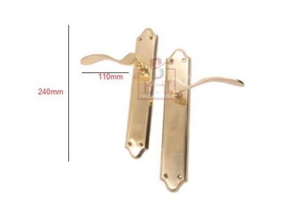 Brass Lever Mortise Door Handle On Plate 240mm #200 - Image 2