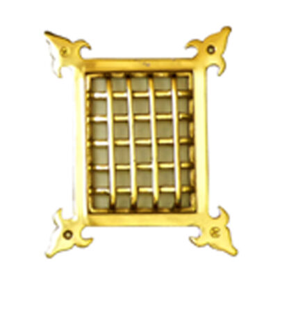 Brass Speak-Easy Door Small Window Grill Fleur de Lys design Heat Grill 170mm #2411