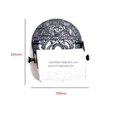 Cast Iron Crown Kitchen Fixture Style Kitchen Roll Holder Wall Mounted Admire Detail-Rich Design And Beautiful Elements That Enrich Your Bathroom Decor, Creating a Sophisticated And Unique Ambience Black Finish 245mm #251 - Image 2