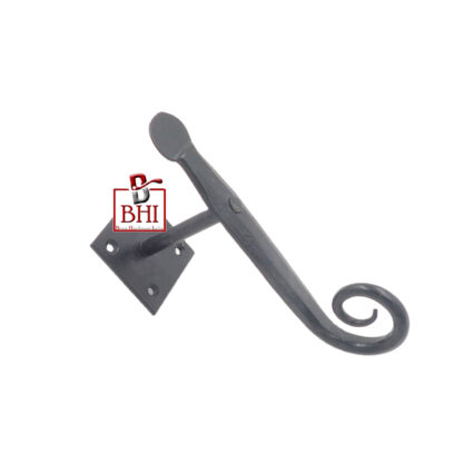 Hand Forged Iron Window Shutter Dogs Curly Tail 170mm Fenster Halter #2560 Black Finish - Image 4