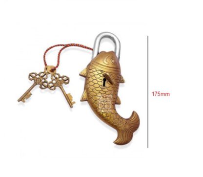 Brass Antique Door Lock Handmade 'Fish’ Design 175mm #2843 - Image 2