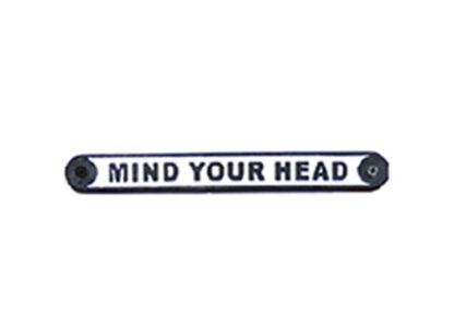 Cast Iron Please "Mind Your Head" Sign Plaque Garden Garage Safety Work Cast Iron "Mind Your Head" Sign Plaque Door Wall Cafe Shop Pub Hotel Bar Work Natural Lacquer Vintage Finish 250mm #3094