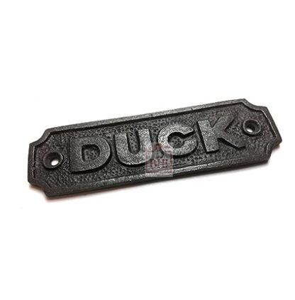 Cast Iron Duck Sign Plaque Door Wall Fence Post Cafe Shop Pub Hotel Bar Work Natural Lacquer Vintage Finish 110mm #3096