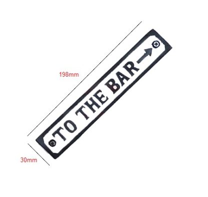 Cast Iron "TO THE BAR" Door Sign Plaques It's a fun and attractive decoration for your house, cafe, kitchen, club, office, bar, restaurant, dorm, garage, and more Vintage metal tin signs can also be the first choice for gift giving, very artistic B/White Finish 198mm #3102 - Image 2