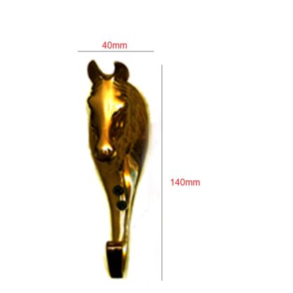 Brass Animal Coat Hook"Horse Head" Style 140mm #3279 Polish Brass Finish - Image 2