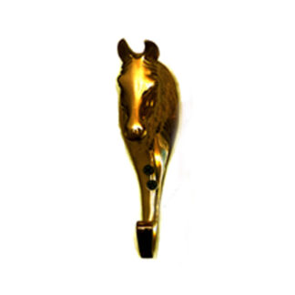 Brass Animal Coat Hook"Horse Head" Style 140mm #3279 Polish Brass Finish