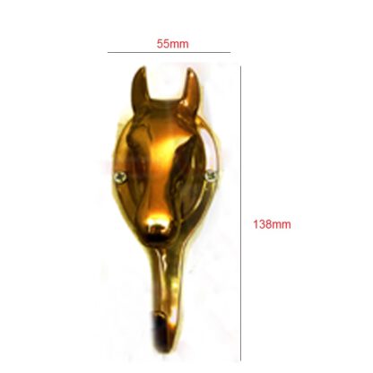 Brass Animal Coat Hook"Horse Head" Style 138mm #3280 Polish Brass Finish - Image 2