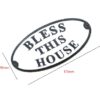 Cast Iron "BLESS THIS HOUSE" Oval Sign Plaque Door Wall Fence Post Cafe Shop Pub Hotel Bar Work B/White Vintage Finish 175mm #3542 - Image 2