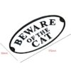 Cast Iron "BEWARE OF THE CAT" Oval Sign Plaque Door Wall Fence Post Cafe Shop Pub Hotel Bar Work B/White Vintage Finish 175mm #3549 - Image 2
