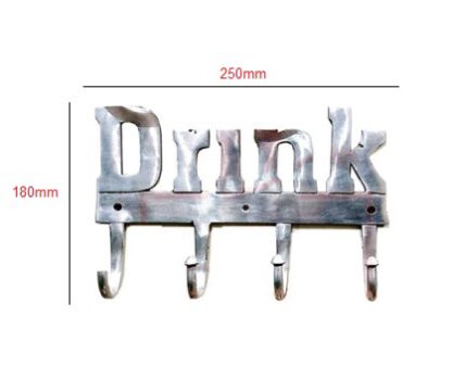 Aluminum Kitchen Hook "DRINK" Four Hangers 250mm #3566 - Image 2