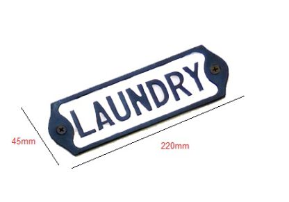 Cast Iron "LAUNDRY " Sign Plaque Door Wall Cafe Shop Pub Hotel Bar Work B/White Vintage Finish 220mm #3777 - Image 2