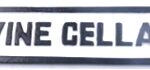 Cast Iron "WINE CELLAR" Sign Plaque Door Wall Fence Post Cafe Shop Pub Hotel Bar Work B/White Vintage Finish 230mm #3783