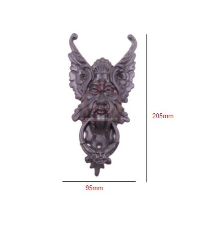 Cast Iron Door Knocker King 205mm #3959 Black Finish - Image 2