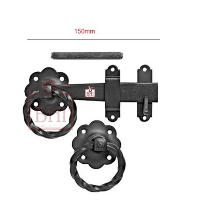 Ironmongery Ring Gate Latch - Twisted Ring 150mm #4023 - Image 2