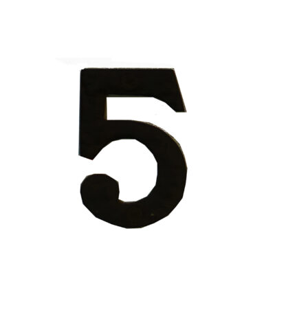 Cast Iron "NO.5" Door House Numbers and Street Address Plaques Numbers for Residence and Mailbox Signs Black Finish 80mm #503