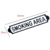 Cast Iron "SMOKING AREA" Door Sign Plaques It's a fun and attractive decoration for your house, cafe, kitchen, club, office, bar, restaurant, dorm, garage, and more! Vintage metal tin signs can also be the first choice for gift giving, very artistic B/White Finish 245mm #516 - Image 2