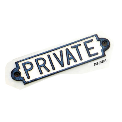 Cast Iron "PRIVATE" Sign Plaque Door Wall Cafe Shop Pub Hotel Bar Work B/White Vintage Finish 195mm #519 - Image 2