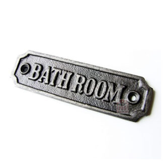Cast Iron "BATHROOM" Sign Plaque Door Wall Cafe Shop Pub Hotel Bar Work Natural Lacquer Vintage Finish 120mm #6262