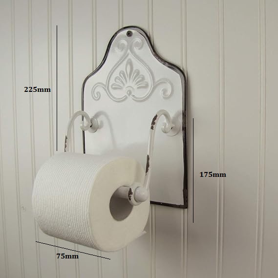 Cast Iron Antique Style Enamel Toilet Paper Holder Wall Mount Bathroom Toilet Holder White Painted Finish 225mm #6327 - Image 4