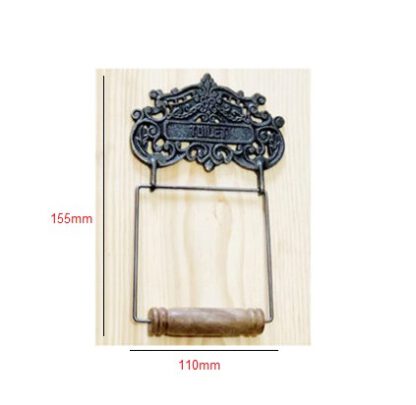 Cast Iron Toilet Paper Holder Traditional Vintage Design Toilet Wall Mounted Toilet Loo Roll Holder Retro Collections Traditional Toilet Paper Holder - Wall Mounted -Toilet Paper Holder for Bathroom Natural Finish 155mm #6358 - Image 2