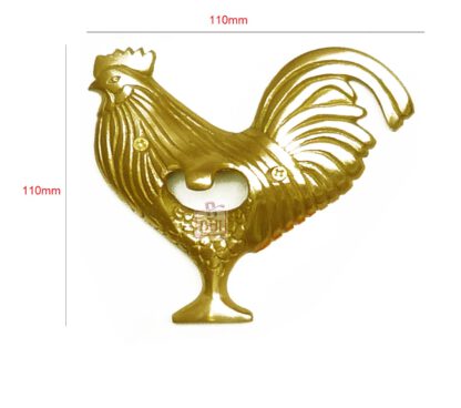 BRASS BOTTLE OPENER WALL MOUNTED “ROOSTER” 110mm # 749 - Image 2