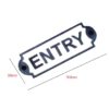 Cast Iron "ENTRY" Sign Plaque Door Wall Fence Post Cafe Shop Pub Hotel Bar Entre B/White Vintage Finish 150mm #845 - Image 2