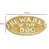 Brass "BEWARE OF THE DOG" Oval Sign Plaque Door Wall Fence Post Cafe Shop Pub Hotel Bar Work Polish Brass Vintage Finish  170mm #857 - Image 2