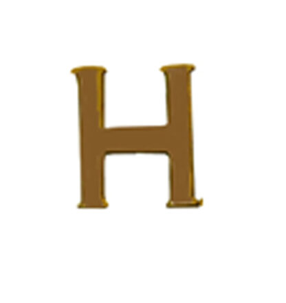 Brass Door Sign Letter "H" Door House Letters and Street Address Plaques Letters for Residence Mailbox Hotel House Door Letter Suitable for All Door Types Wooden, PVC and Composite With Fixing Screw Polish Brass Vintage Finish 80mm #926